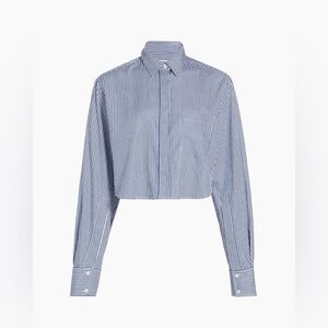 JONATHAN SIMKHAI Renata Striped Cropped Shirt NEW